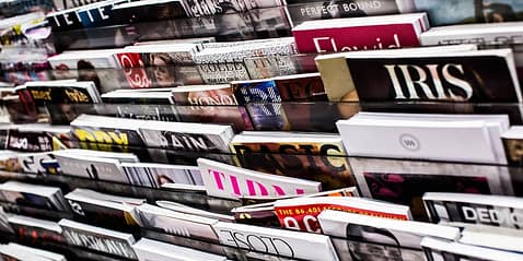 Photo of magazines in a rack